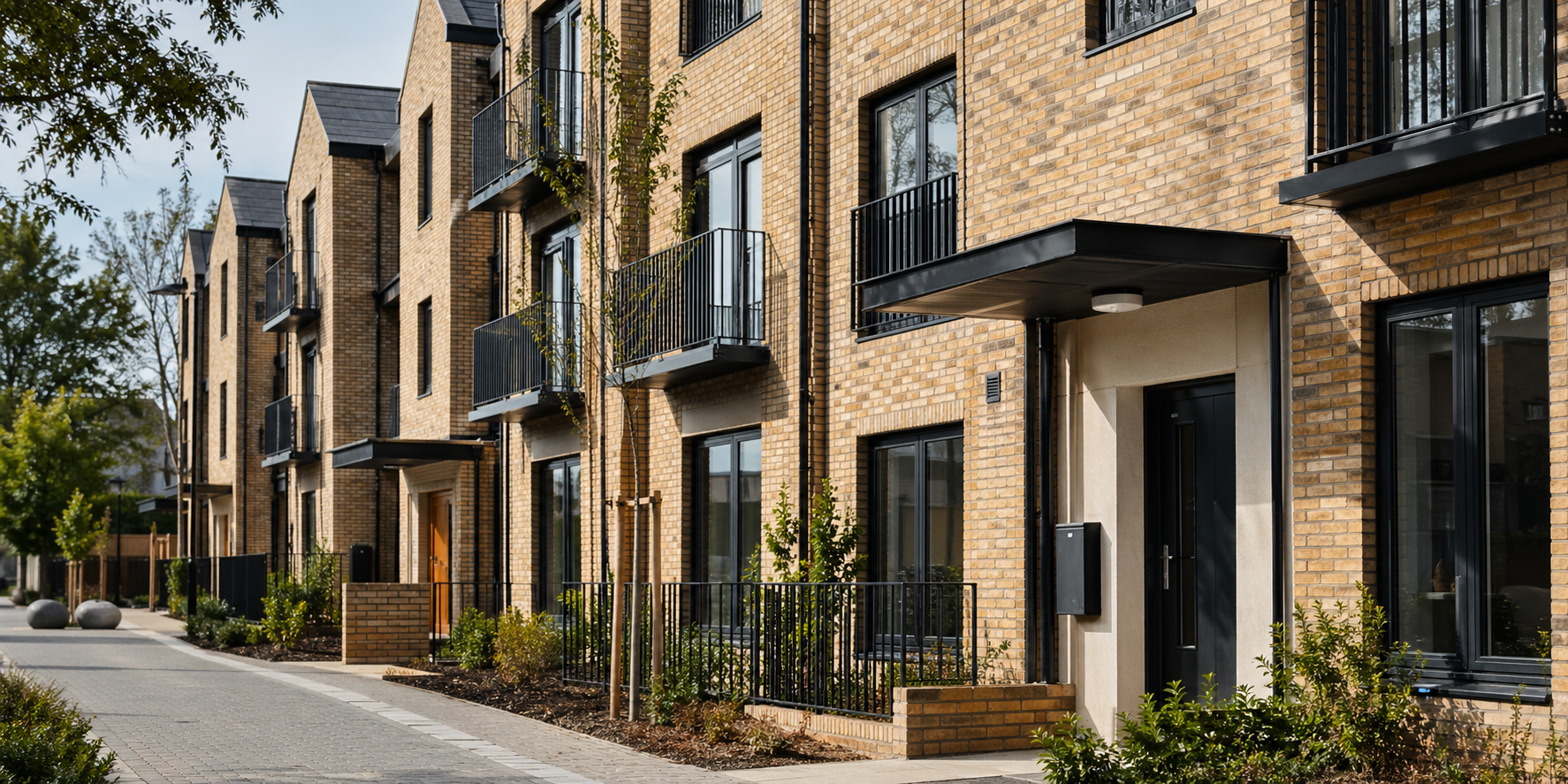 UK social housing street scene