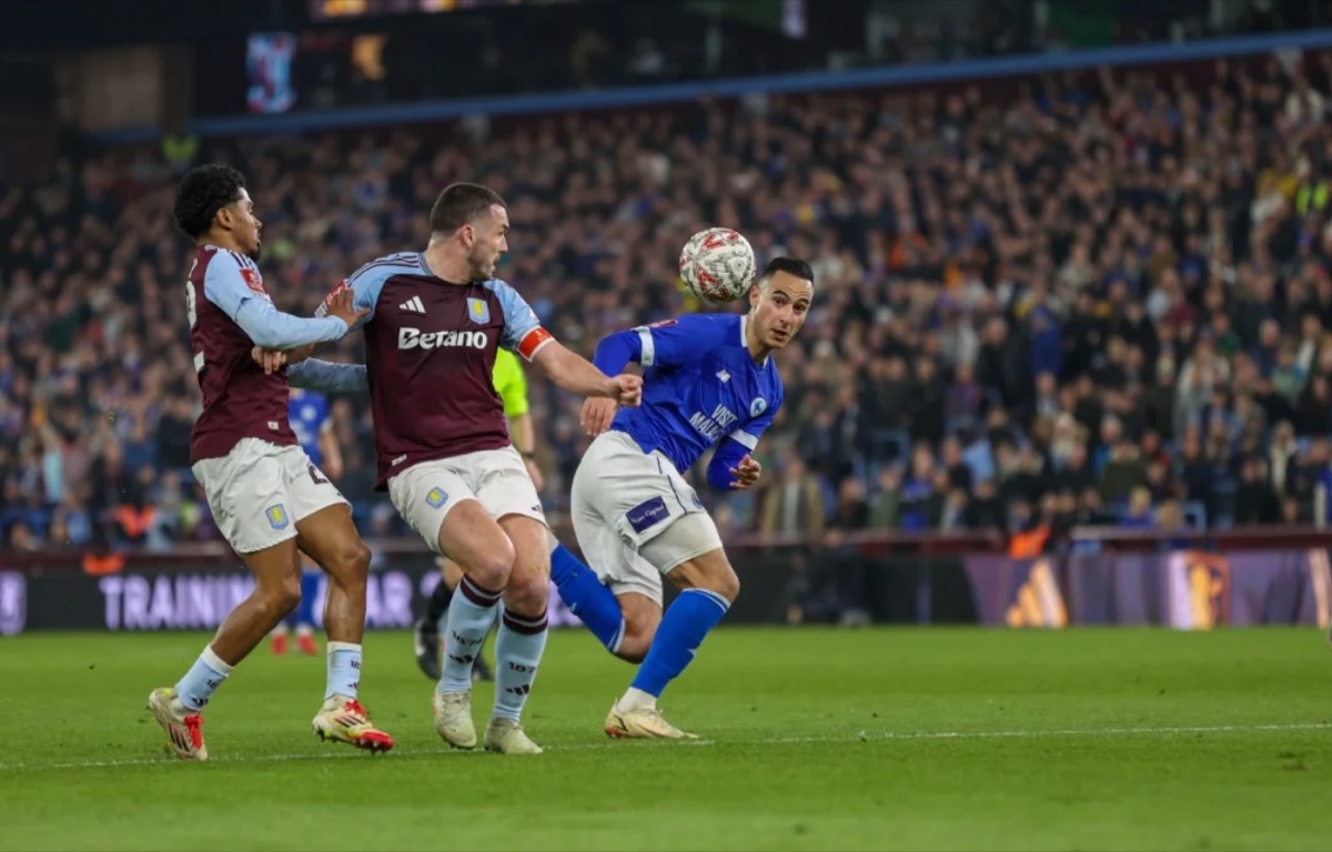 Cardiff City FC match action against Aston Villa