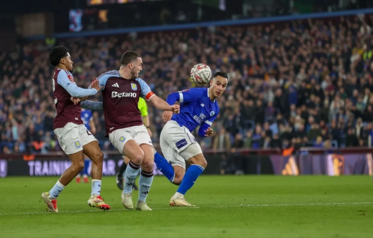 Cardiff City FC match action against Aston Villa